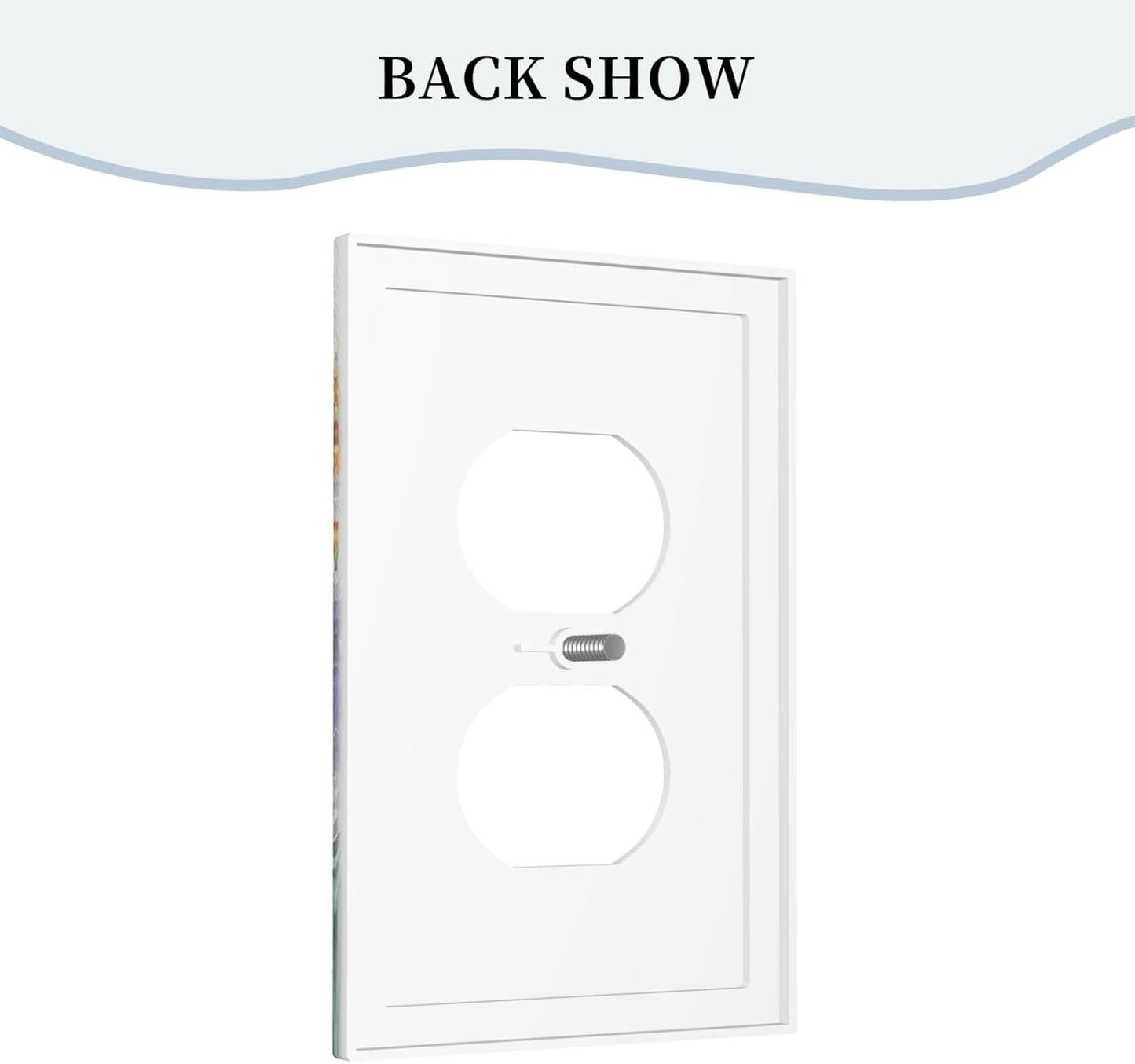 Decorative Outlet Covers Rustic Colorful Floral Garden Flowers 1 Gang Duplex Light Switch Cover Plate Unique Wall Plate Electrical Switch Plate Covers for Country Bedroom Home Decor