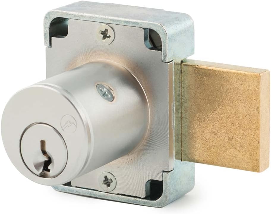 Olympus Lock 100DR Deadbolt Lock | 7/8” Chrome Key US26D | NATL KA915 Easily Rekeyable Cabinet Door Lock, Keyed Alike | Grade 1 Door Locks with Keys | Deadbolt Cabinet Locks | Cabinet Lock for Doors