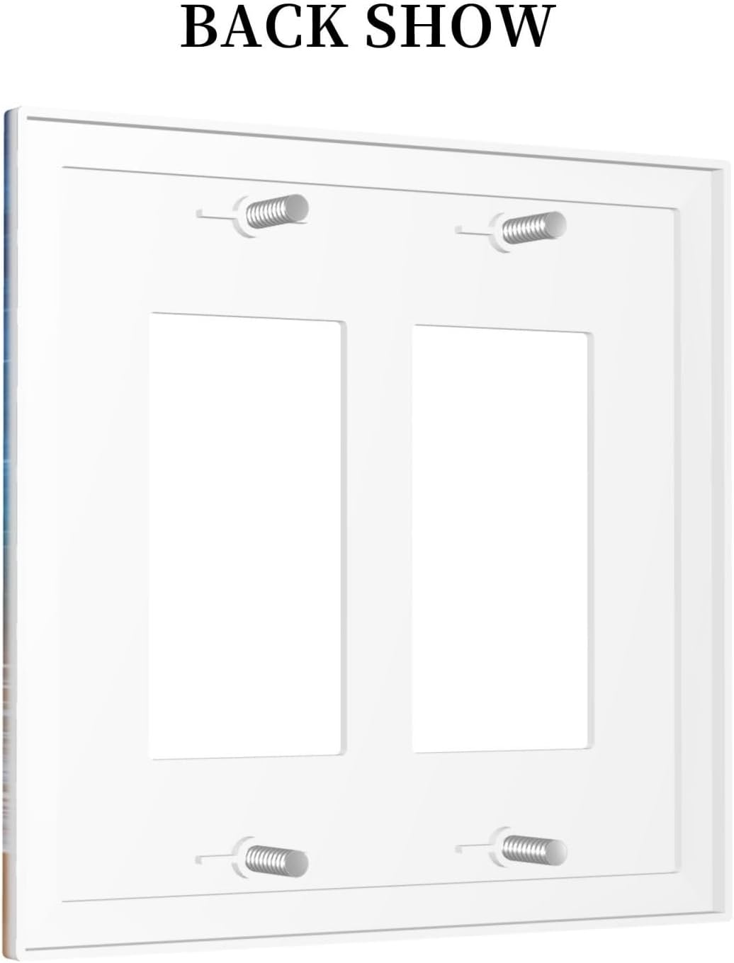 Blue Sea Ocean Beach Waves Outlet Covers Light Switch Cover Plate 2 Gang Double Rocker Wall Plates Decorative Switch Plates Plug Cover Electrical GFCI Receptacle Cover for Home 4.9 X 5 IN