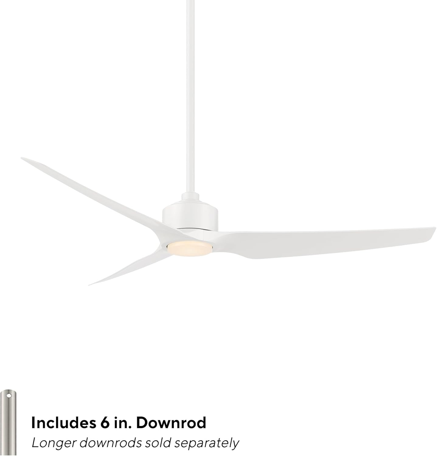 WAC F-056L-MW Stella 60" Outdoor Ceiling Fan with Lights and Remote Control, Matte White