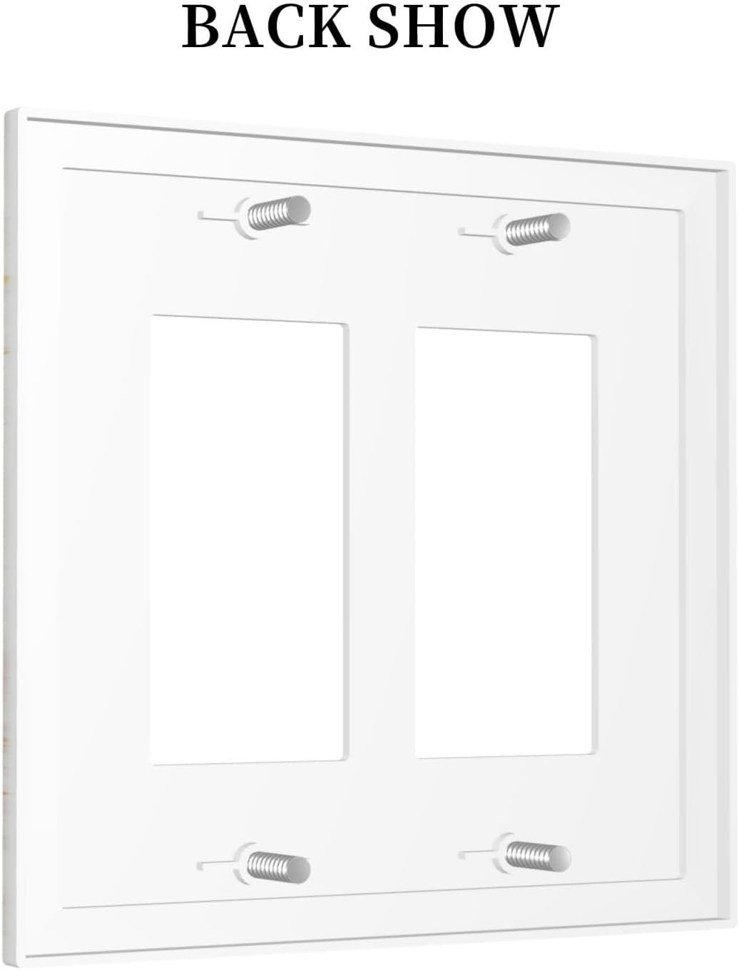 White Grey Gold Marble Simple Tiles Decorative Outlet Covers 2 Gang Double GFCI Rocker Electrical Wall Panels Light Switch Cover Plate for Bathroom Kitchen Decor