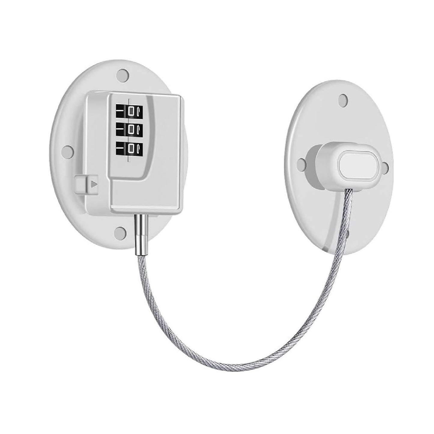 Refrigerator Lock - Heavy Duty Combination Fridge Lock, Child Proof Cabinet Locks,No Keys Needed(White- 1 Pack)