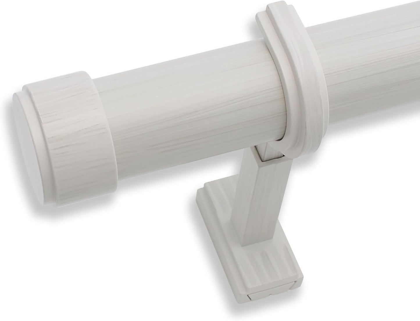 BlastHome® Non-Adjustable Luxury Curtain Rods for Windows, 1 ¼” Rod Set, 4 1/2 foot Fixed Length, Brushed White