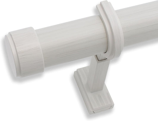 BlastHome® Non-Adjustable Luxury Curtain Rods for Windows, 1 ¼” Rod Set, 5 foot Fixed Length (Two Rods Connect for a Seamless Look), Brushed White