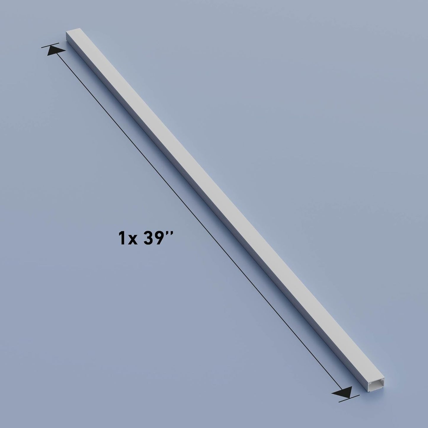 D-Line 3.28ft Cable Raceway, Self Adhesive Cord Cover, Hide Surface Wires, Paintable - 1x 1in (W) x 0.63in (H) x 39in Length - White