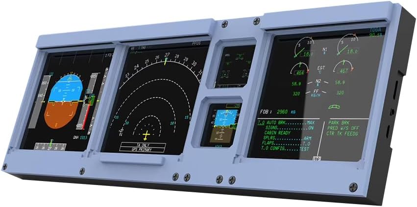 Hoowalt D106 4-in-1 Flight Simulator Display - PFD/ND/ECAM/E/WD for MSFS 2020/2024, Compatible with PMBG, FBW NEOV2 | Windows Home Cockpit Panel for A32X/A35X/A38X