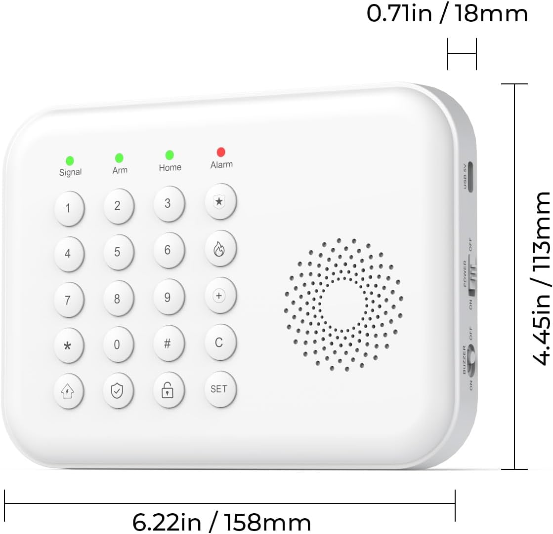 Alarm System for Home Security,WiFi/4G Home Alarm System with DIY,Remote Control App Alert Door Window Sensor Motion Detection No Monthly Fee Compatible with Alexa & Google