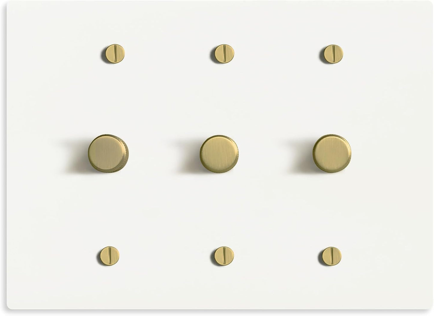 Select White Brass Dimmer Light Switch, 1 Way Rotary Dimmer, 3 Gang TRIAC/Leading Edge Dimmable LED Light Switch, 15A 120V AC with Brass Knob, Faceplate & Dimming Module, UL Listed