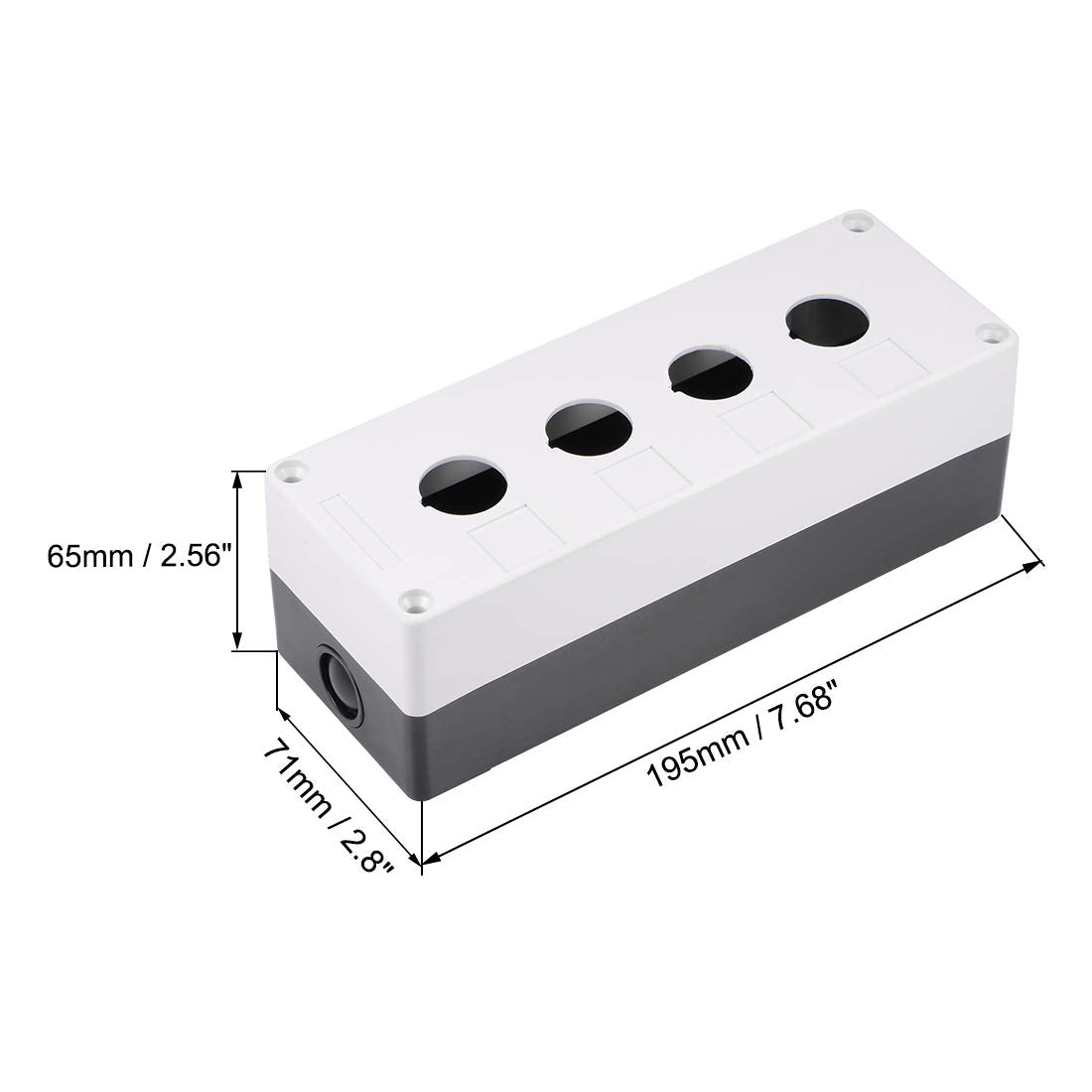 uxcell Push Button Switch Control Station Box 22mm 4 Button Aperture White and Black