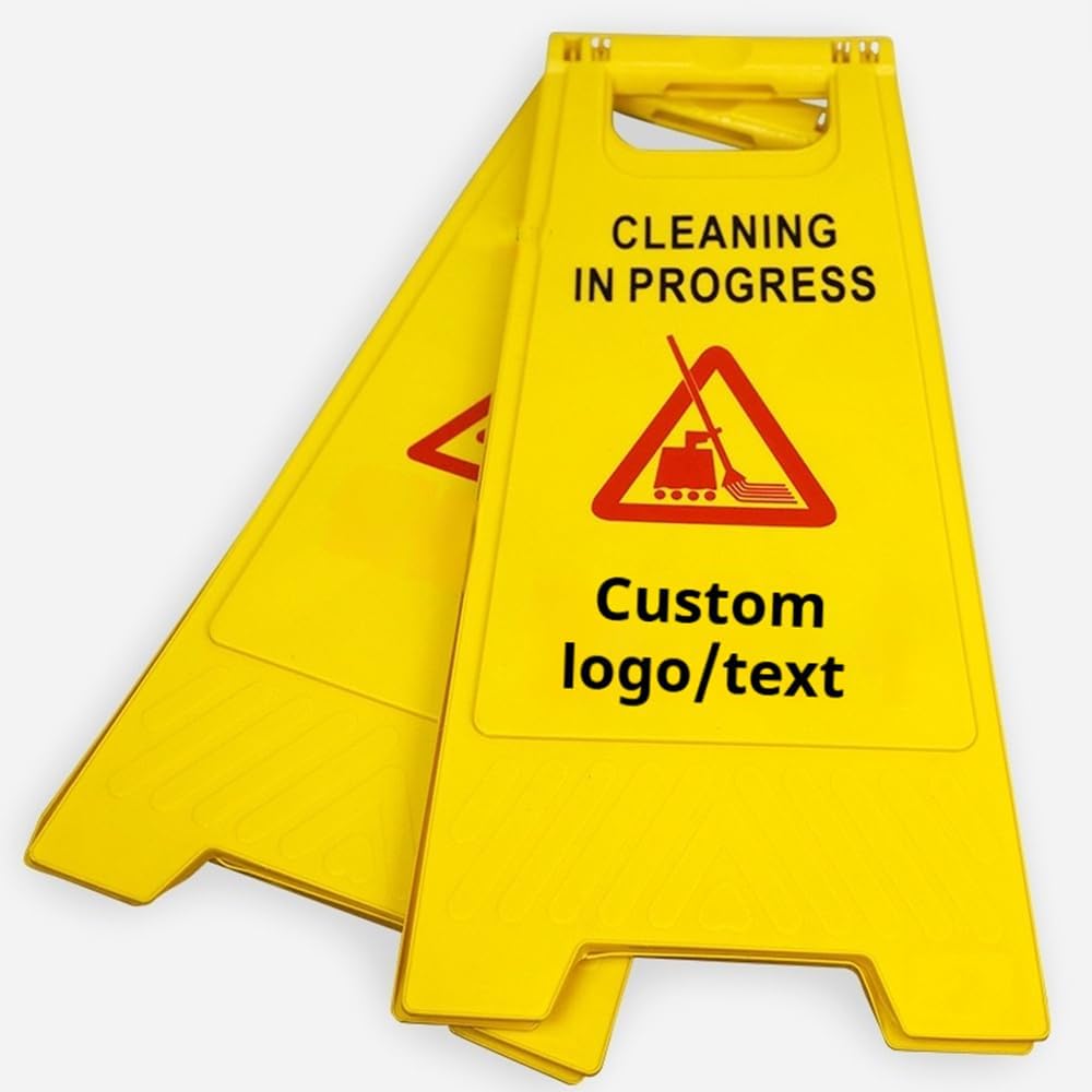 30 Pack Custom No Parking Sign - Personalized Portable Folding Board with Reflective, Writable Surface for Commercial Use (Yellow)
