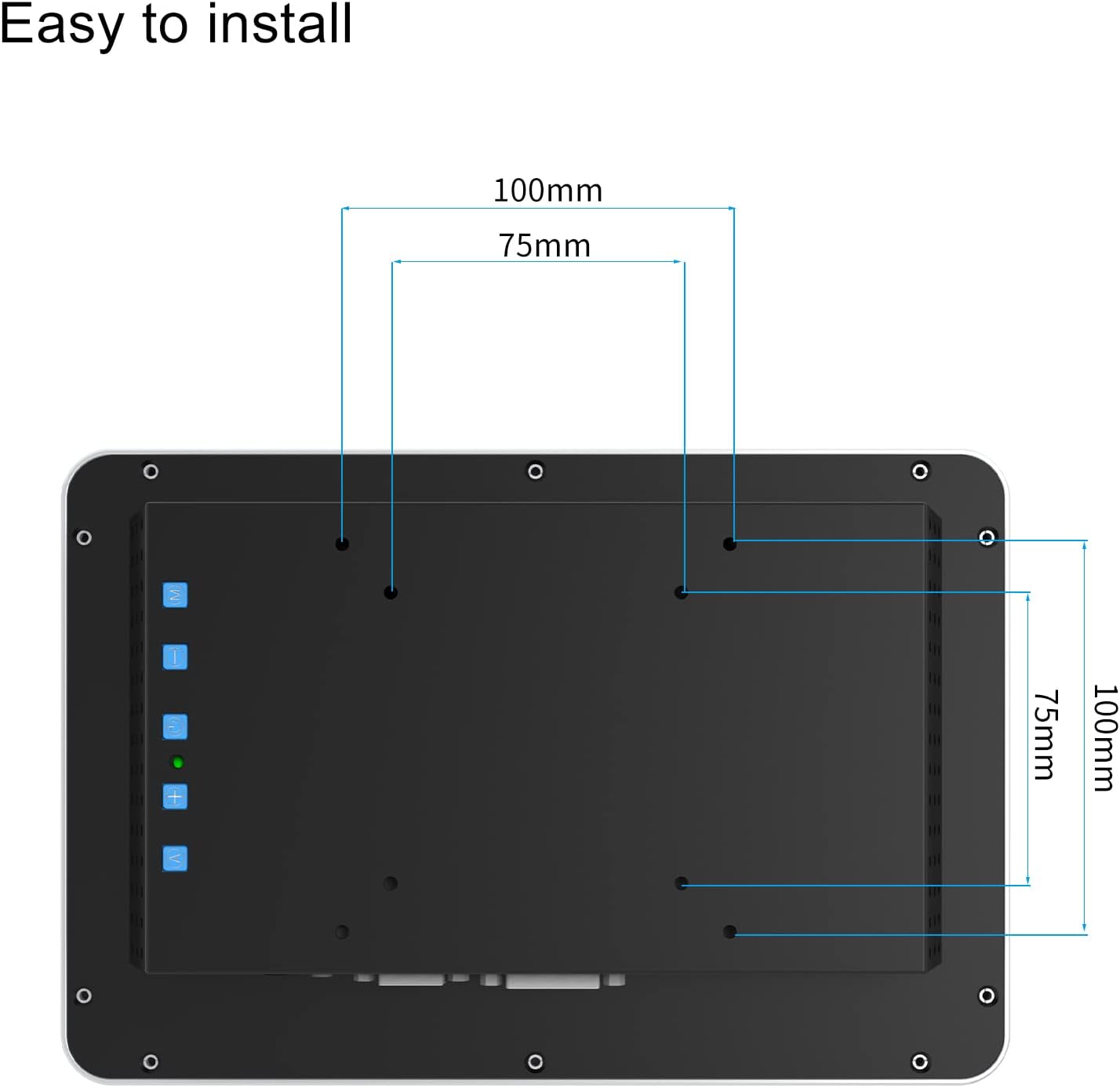 GreenTouch 10.1 Inch Desktop Wall Mountable Multi PCAP Touch Screen Monitor - HDMI/VGA/DVI Input,1280 * 800 Resolution Display