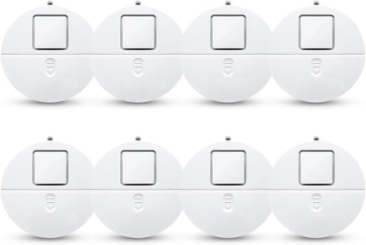 EVA LOGIK Modern Ultra-Thin Window Alarm with Loud 120dB Sound and Vibration Sensors Compatible with Virtually Any Window, Glass Break Alarm Perfect for Home, Office, Dorm Room- 8 Pack