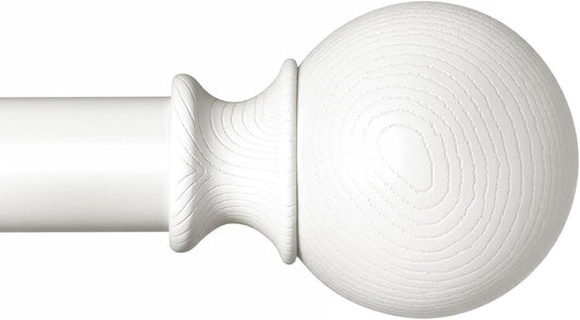 BRIOFOX White Curtain Rods for Windows 48 to 84 Inch(4-7.33ft) - 1'' Diameter Heavy Duty Curtain Rods with Imitation Wood Grain Pattern Finials,Adjustable Decorative Curtain Rods Sets,28-88''