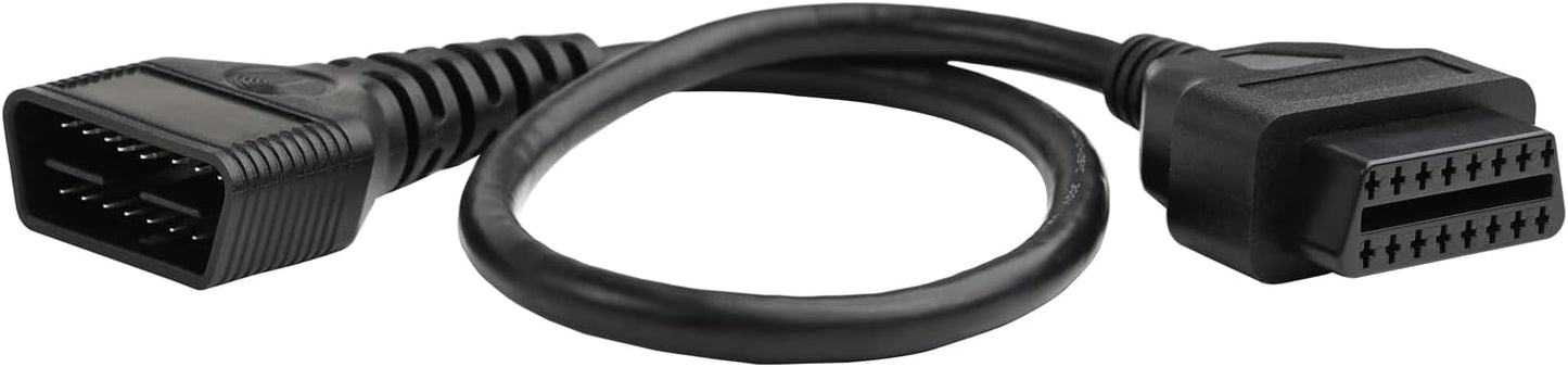 iKKEGOL Full 16 Pin OBD2 OBD II Male to Female Extension Cable Cord Diagnostic Tool Adapter for Auto Car Vehicle Truck 24V All OBD2 Port Plug Connector 24AWG (50CM/20INCH)