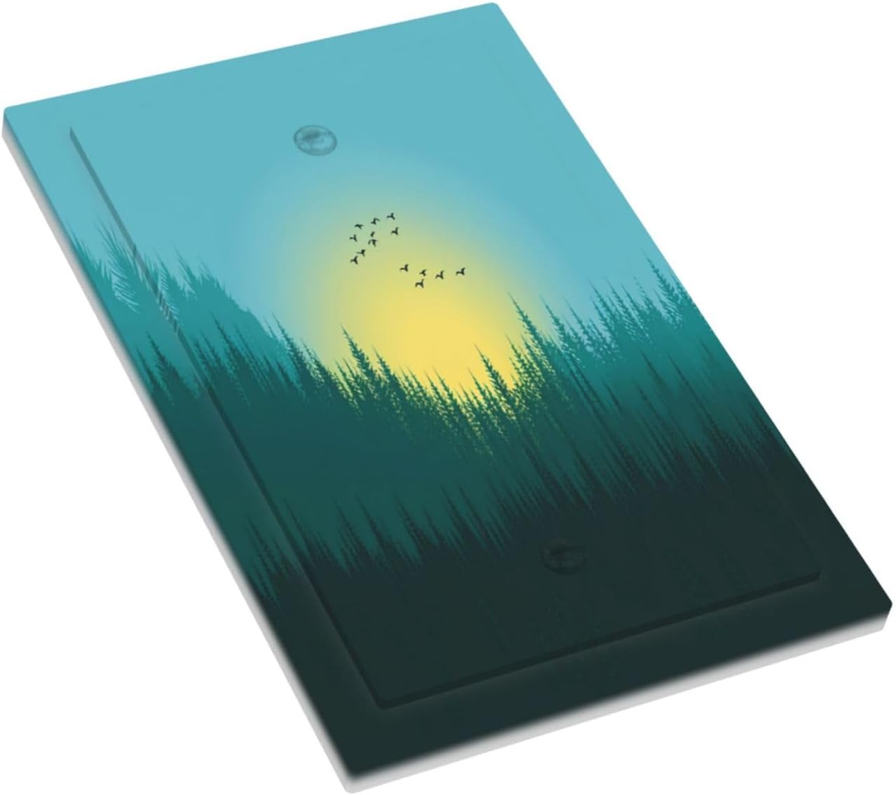 Green Forests And Birds Sun Woodland Light Switch Cover Plate 1 Gang No Device Blank Decorative Switch Plate Electrical Wall Plates Faceplate for Bedroom Bathroom Decor
