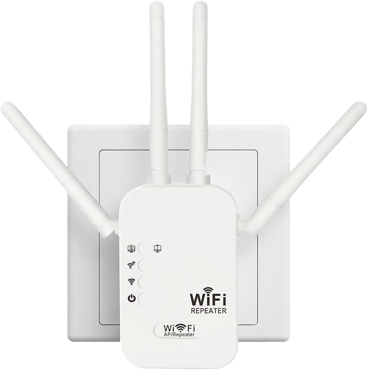 WiFi Range Extender Up to 12000 Sq.Ft Coverage, Dual Band 1200Mbps with 4 High-Gain Antennas, 3-in-1 Mode with Ethernet Port, Easy Setup