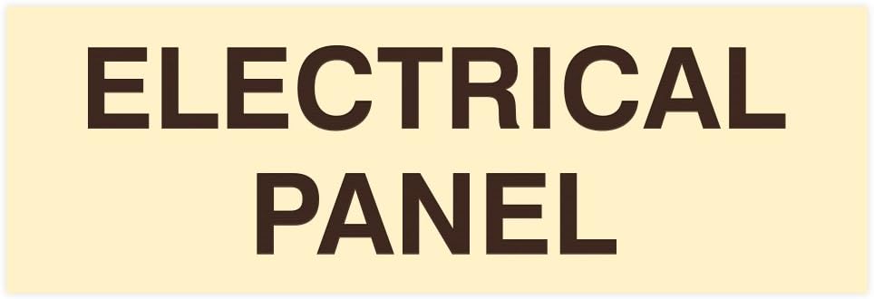 All Quality Basic Electrical Panel Sign - Fire Regulation Safety Compliance Sign - Ivory/Dark Brown - Small (1 Pack)