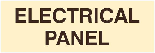 All Quality Basic Electrical Panel Sign - Fire Regulation Safety Compliance Sign - Ivory/Dark Brown - Small (1 Pack)