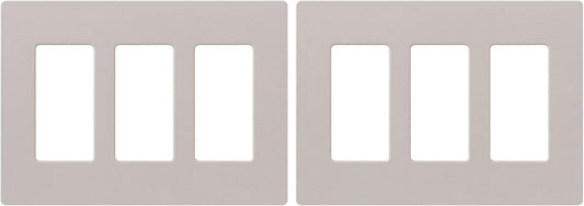 Lutron Claro 3 Gang Decorator/Rocker Wallplate, Satin, Taupe (2-Pack) | SC-3-TP