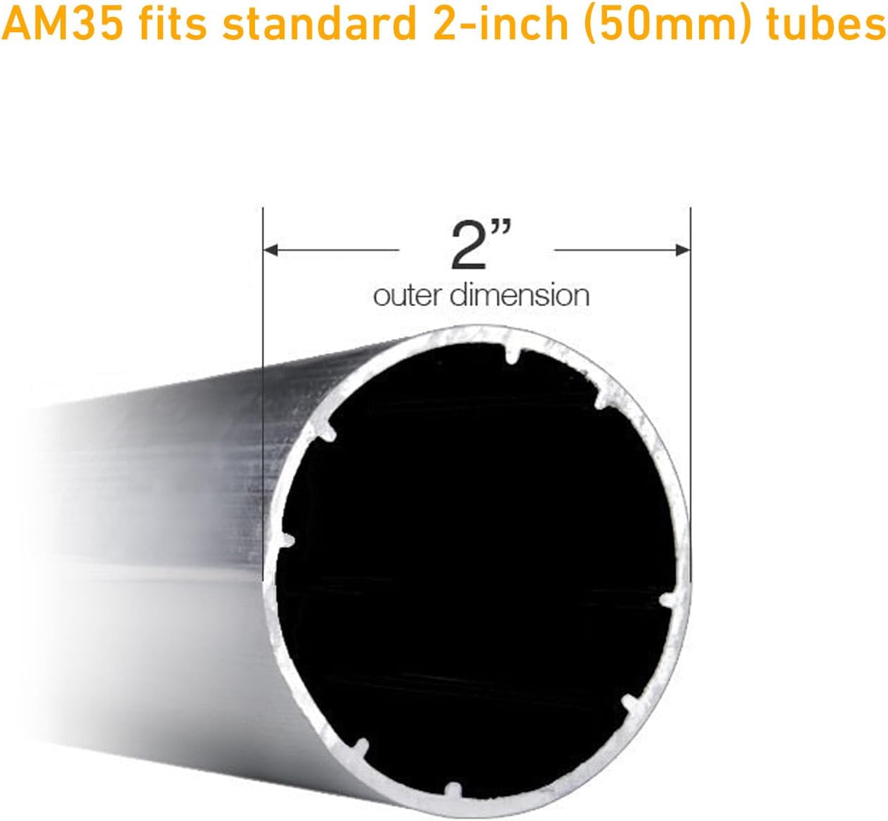 AM35 Smart WiFi Blinds Motor, Tuya App Control, AC 100-240V for 2 inch (50mm) Tubes, 6N.m Torque, Compatible with Alexa & Google Home, No Hub Required for Motorized Roller, Roman, ZebraShades