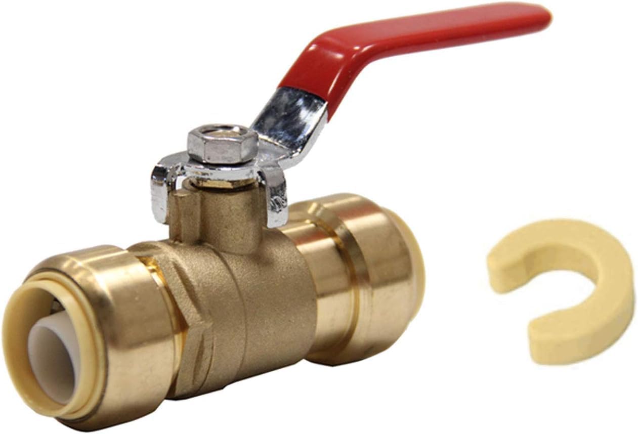 (Pack of 20) EFIELD 1 Inch Push-Fit Full Port Ball Valve with a Disconnect Clip Tool, UPC Certified,(PF-VALVE019-20PCS)