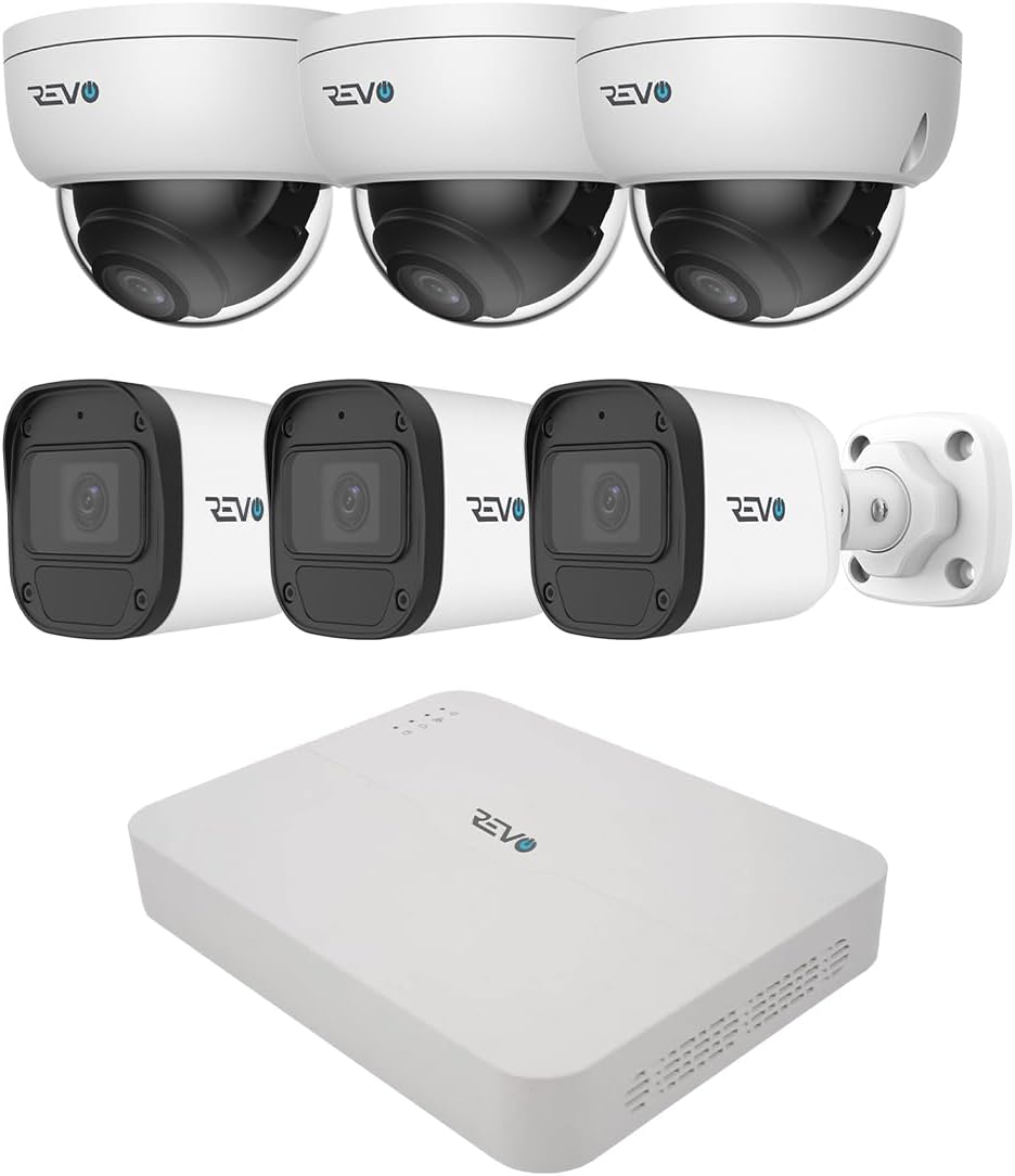 Ultra Blue Series 8CH 4K POE H.265 NVR, 2TB & 6X 5 Megapixel Indoor/Outdoor IR Bullet Cameras – Remote Access Via Pc, Mac & Phone (No Monthly Fees)