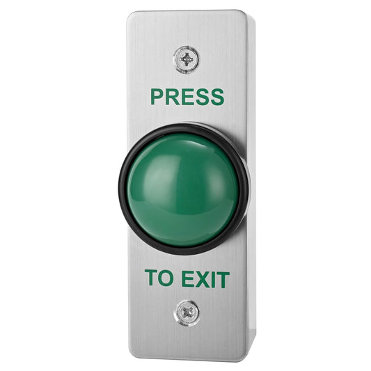 Push to Exit Button for Door Access Control Big Press Button IP68 Waterproof 304 Stainless Steel Shell with Back Mounted Box NO/COM Output