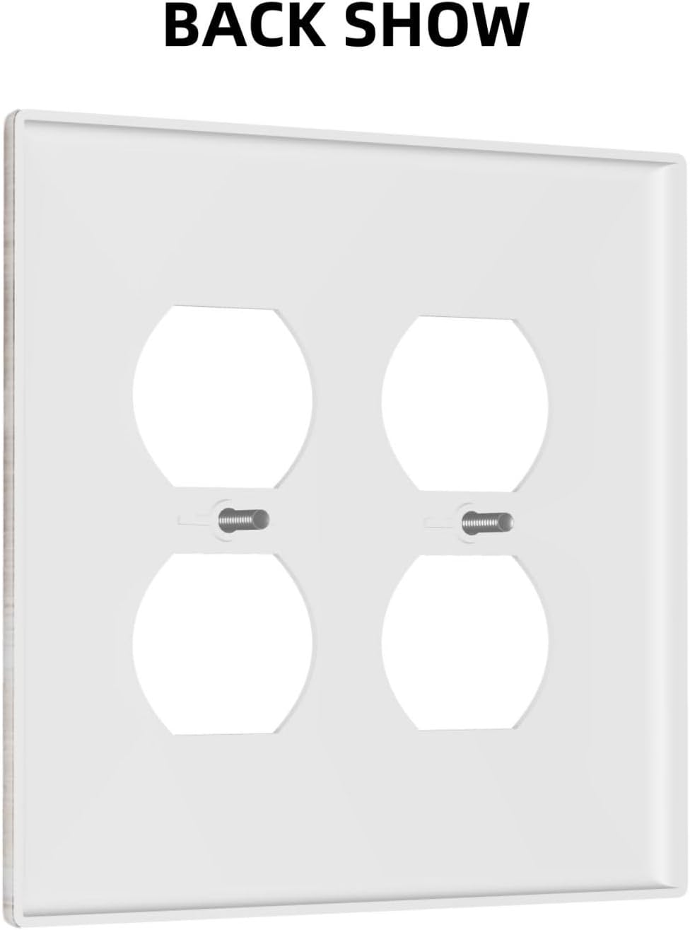 Vintage Light Wood Retro Rustic White Gray Oak Print Outlet Covers 2 Gang Double Duplex Decorative Light Switch Covers Electrical Wallplates Socket Faceplate for Farmhouse Home Decor