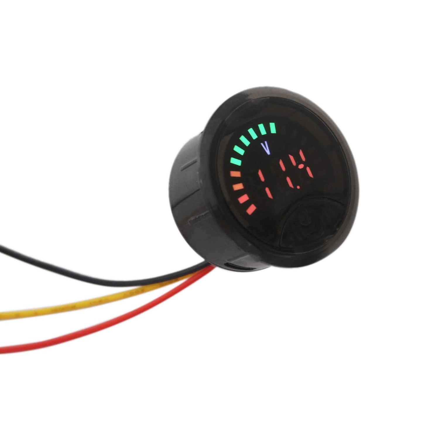 Battery Meter with LED Display, DC 7-100V Voltage Capacity Tester, 12V Digital Round Battery Monitor for Car, Golf Cart, RV, Truck, Boat, Motorcycle, Small Size