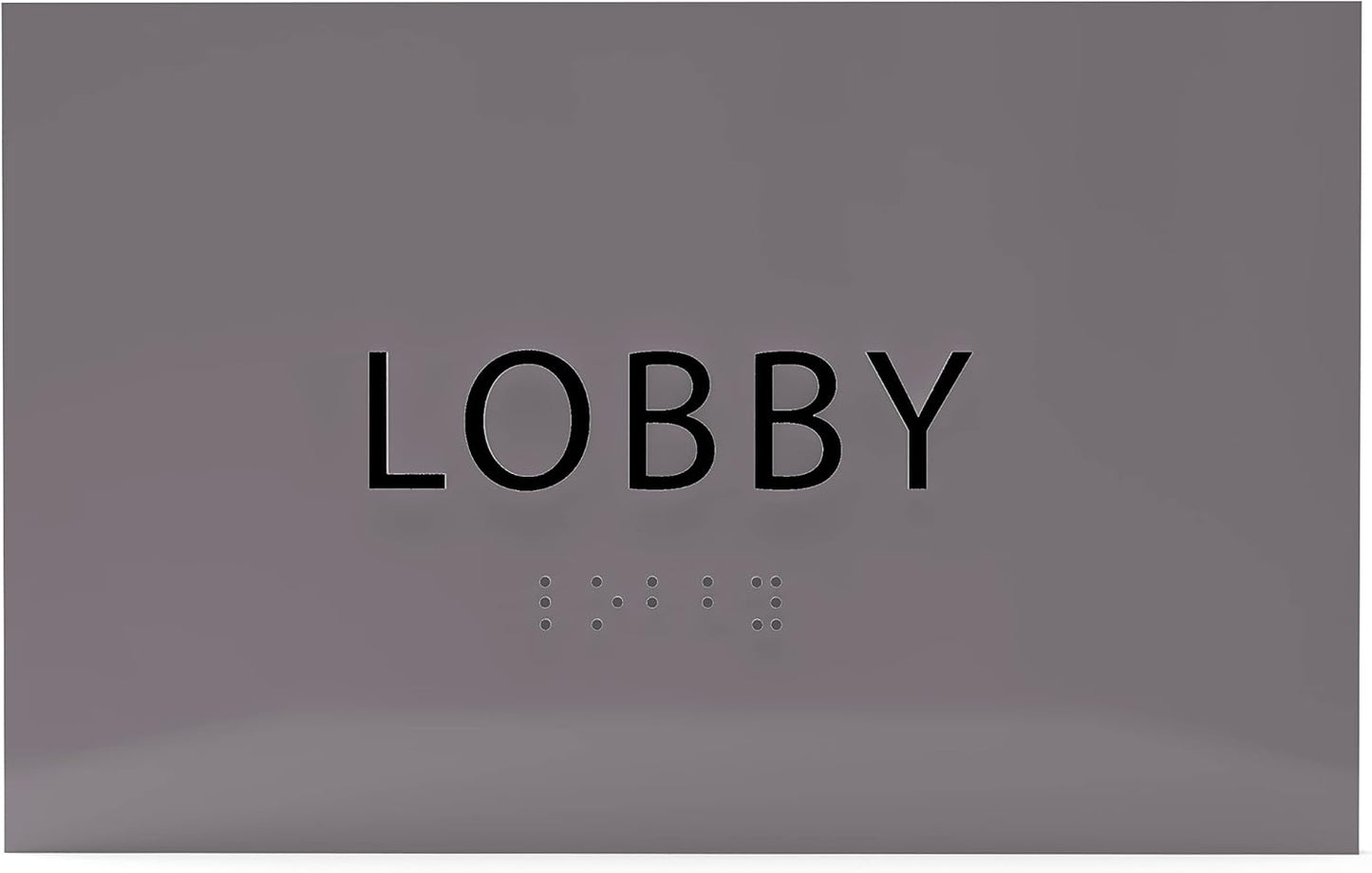 6" X4" Lobby Sign - Tactile Graphics Grade 2 Braille Text Reception Area Sign| Utility ADA Compliant Wall Mount Plastic Signs For Hospital, Offices, Businesses & Apartments