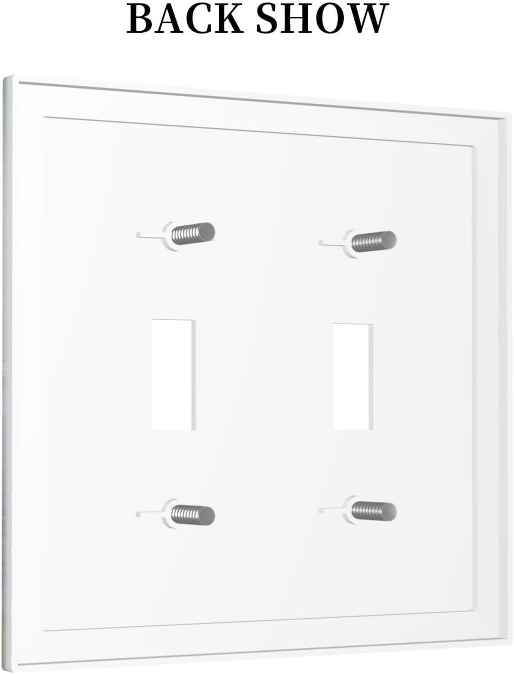 Decorative Switch Plates Colored Art Marble Golden Line 2 Gang Double Toggle Outlet Light Switch Cover Wall Plate Electrical Faceplate For Bathroom Kitchen Decor