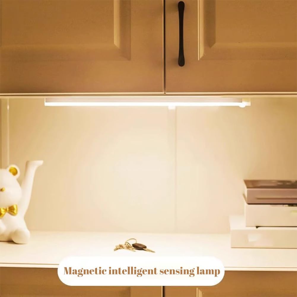 Punch-Free Smart Sensor Magnetic Rechargeable Led Lights, Rechargeable Motion Sensor Lights, Motion Sensor Light Indoor, for Wardrobes Kitchens Closets and Studios (4Set(2White+2Warm),10cm/3.94in)