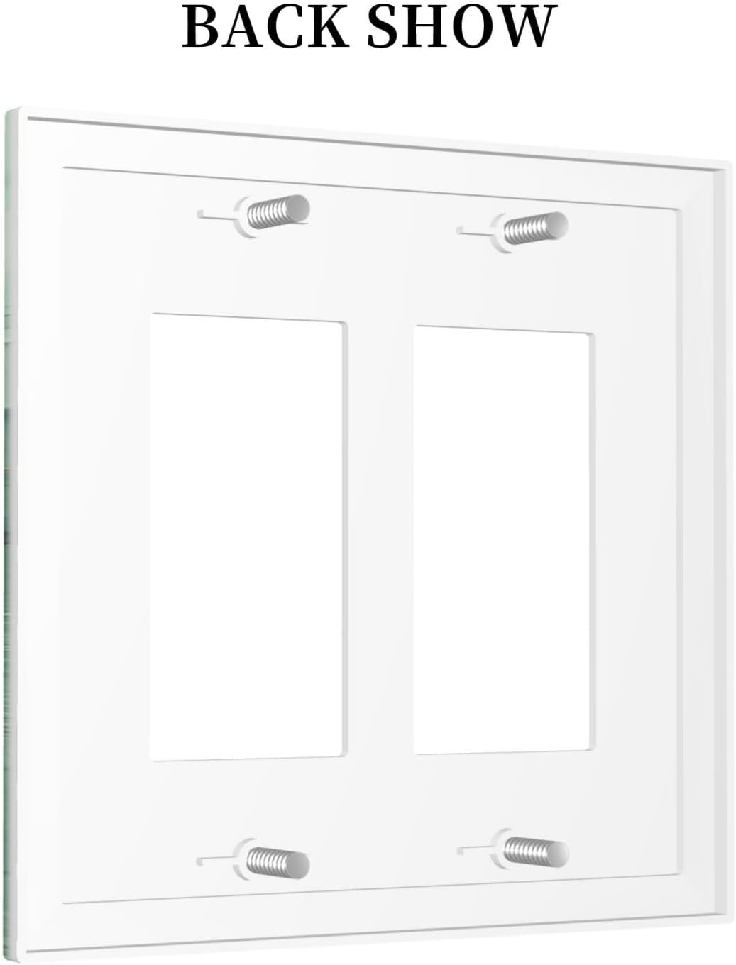 Decorative Outlet Covers Simple Green Marble 2 Gang Double GFCI Rocker Electrical Wall Panels Light Switch Cover Plate for living Room Office Decor