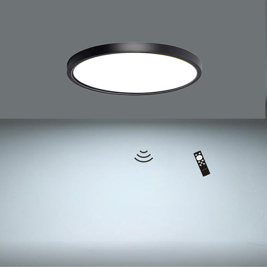 7 Inch Motion Activated Closet Light, Flush Mount Light Fixture, Motion Sensor Ceiling Light Wired for Hallway Porch Laundry Garage Basement, 3000k/4000k/6000k Black