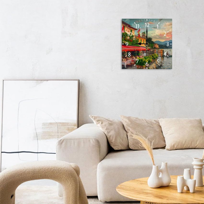 10 in Italy -267 Wood Wall Clock – Digital Time Display, Smart Home Compatible for Bedside or Workspace