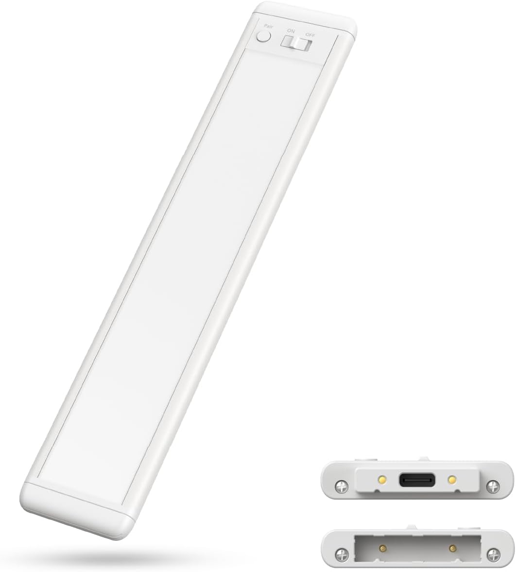 10 Inch Under Cabinet Lighting, Expandable LED Cabinet Light with Sensor Controls, Adjustable Color Temperature & Brightness, Wireless Magnetic Installation