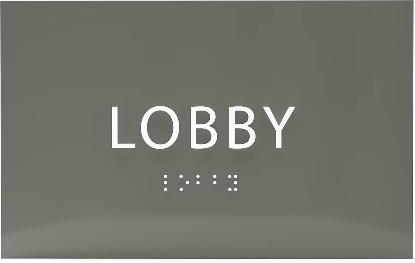 6" X4" Lobby Sign - Tactile Graphics Grade 2 Braille Text Reception Area Sign| Utility ADA Compliant Wall Mount Plastic Signs For Hospital, Offices, Businesses & Apartments