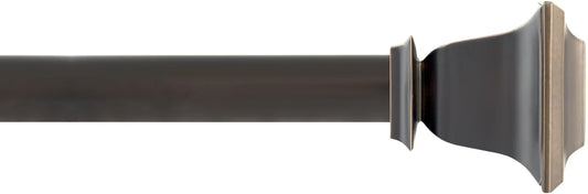 Deco Window Adjustable Curtain Rod for Windows 44 to 120 Inch (Pack of 1) Extendable Heavy Duty 1 Inch Iron Drapery Pole with Finials Wall Mounted French Door Curtain Rods (Bronze)