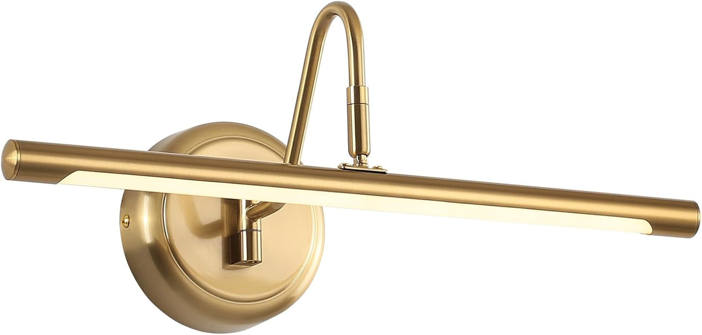 JOOSENLUX Modern Brass Picture Light Hardwired - 16.54'' for Wall Painting and Artwork Display - 7W LED Wall Lights(45W Eqv.) - Warm White 3000K - Hard Wired Connection with Swing Arm