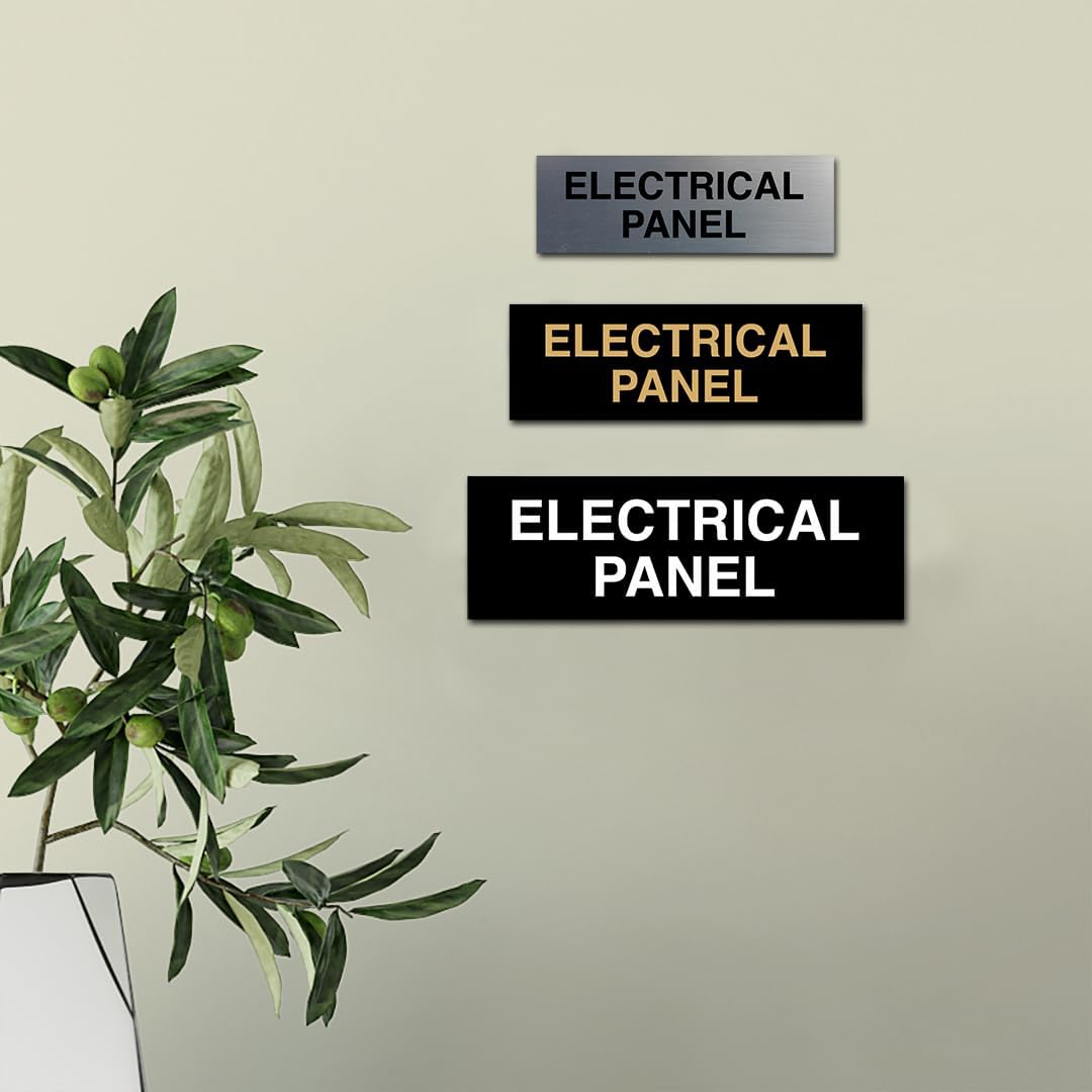 All Quality Basic Electrical Panel Sign - Fire Regulation Safety Compliance Sign - Black - Medium (5 Pack)