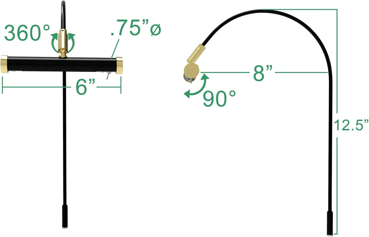 Cocoweb 6 Inch Tru-Slim Oil Rubbed Bronze Picture Light - LED, 2700K, Adjustable Arm, Plug-in, Toggle Switch, Sleek and Compact Design
