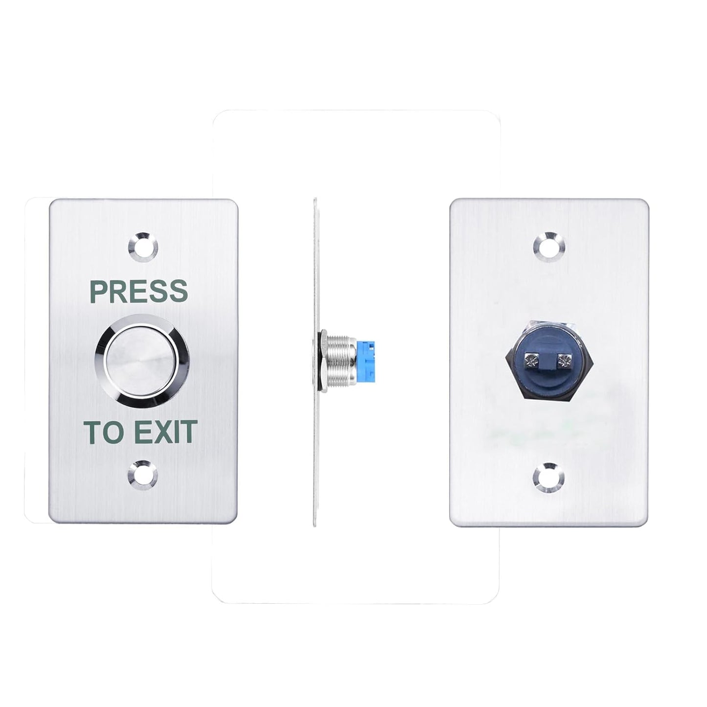 Push to Exit Button，12V DC Push to Exit Switch with LED Light, IP67 Waterproof,NC/NO/COM Outputs, Surface Mount Request-to-Exit Device for Access Control Systems (86X50-A)