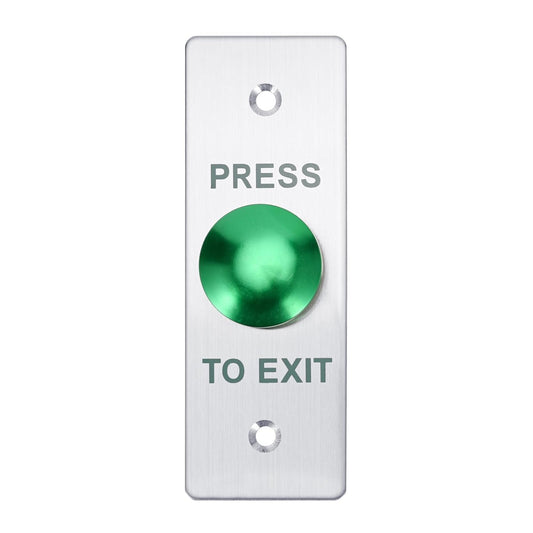 Push to Exit Button，12V DC Push to Exit Switch with LED Light, IP67 Waterproof,NC/NO/COM Outputs, Surface Mount Request-to-Exit Device for Access Control Systems (115X40-C)