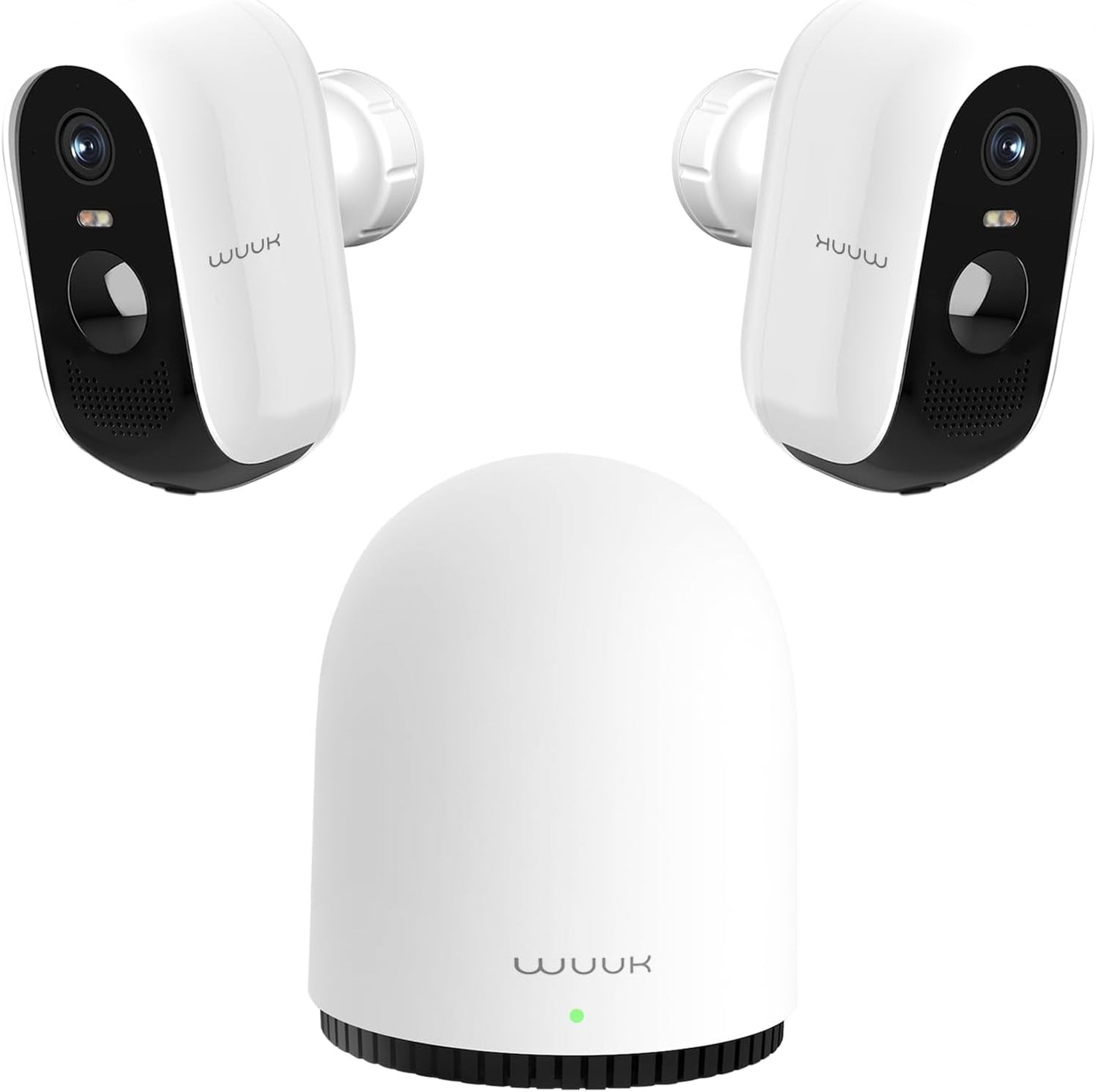 WUUK Security Cameras Wireless Outdoor, Indoor Camera, Home Surveillance System, 2K, No Monthly Fee, Motion Alert, Night Vision, 2.4/5 GHz WiFi, Compatible with Alexa & Google, 2-Camera Kit
