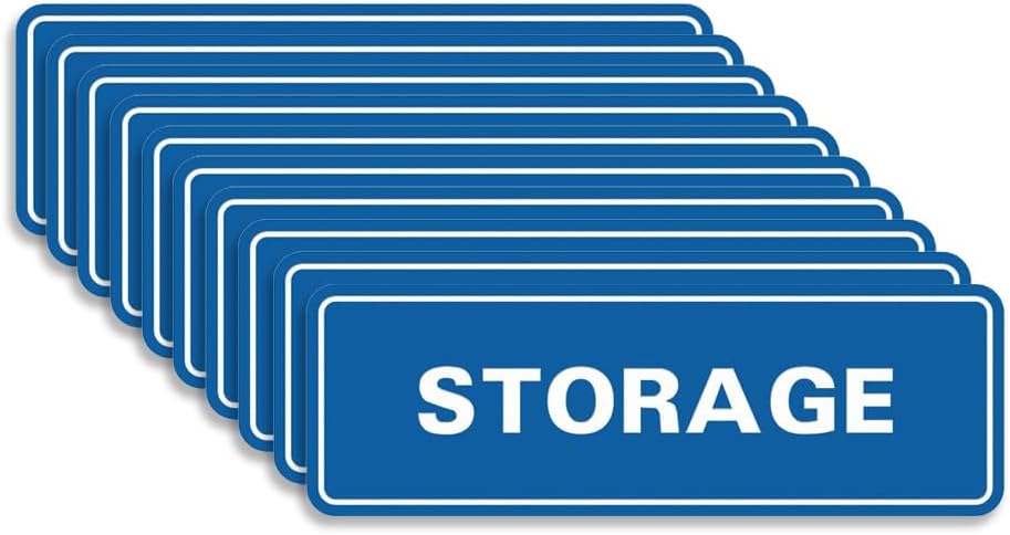 Standard STORAGE Door/Wall Sign - Blue - Large (10 Pack)