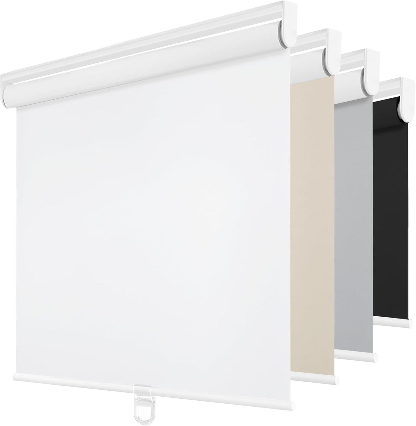ChrisDowa Cordless Blackout Roller Shades for Windows, Thermal Insulated UV Protection Pull Down Shades, Total Blackout Window Blinds for Home, Office, Bedroom, Door (25" W x 72" H, White)