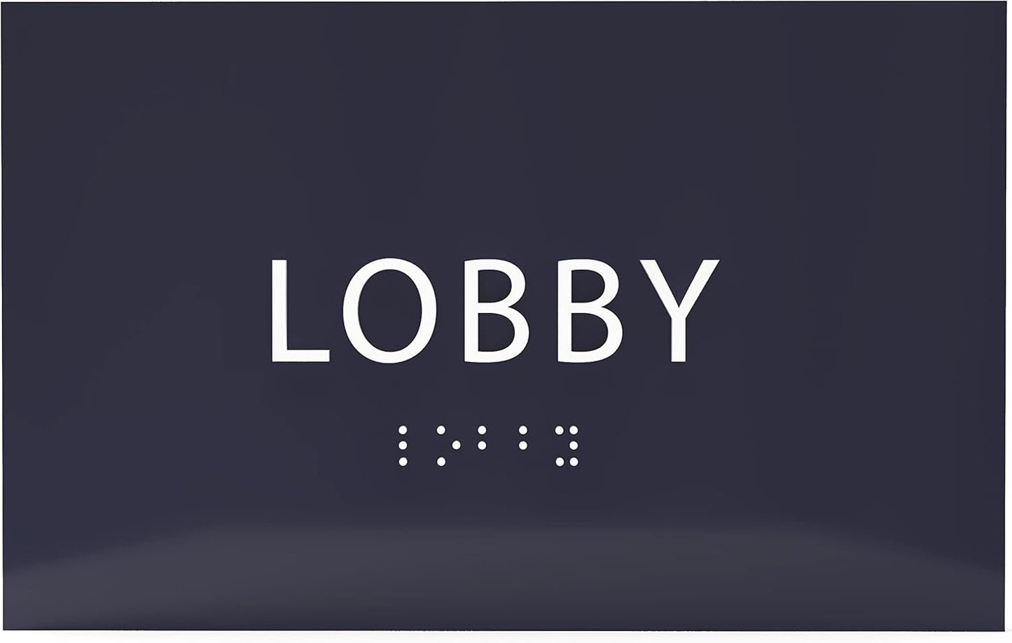6" X4" Lobby Sign - Tactile Graphics Grade 2 Braille Text Reception Area Sign| Utility ADA Compliant Wall Mount Plastic Signs For Hospital, Offices, Businesses & Apartments
