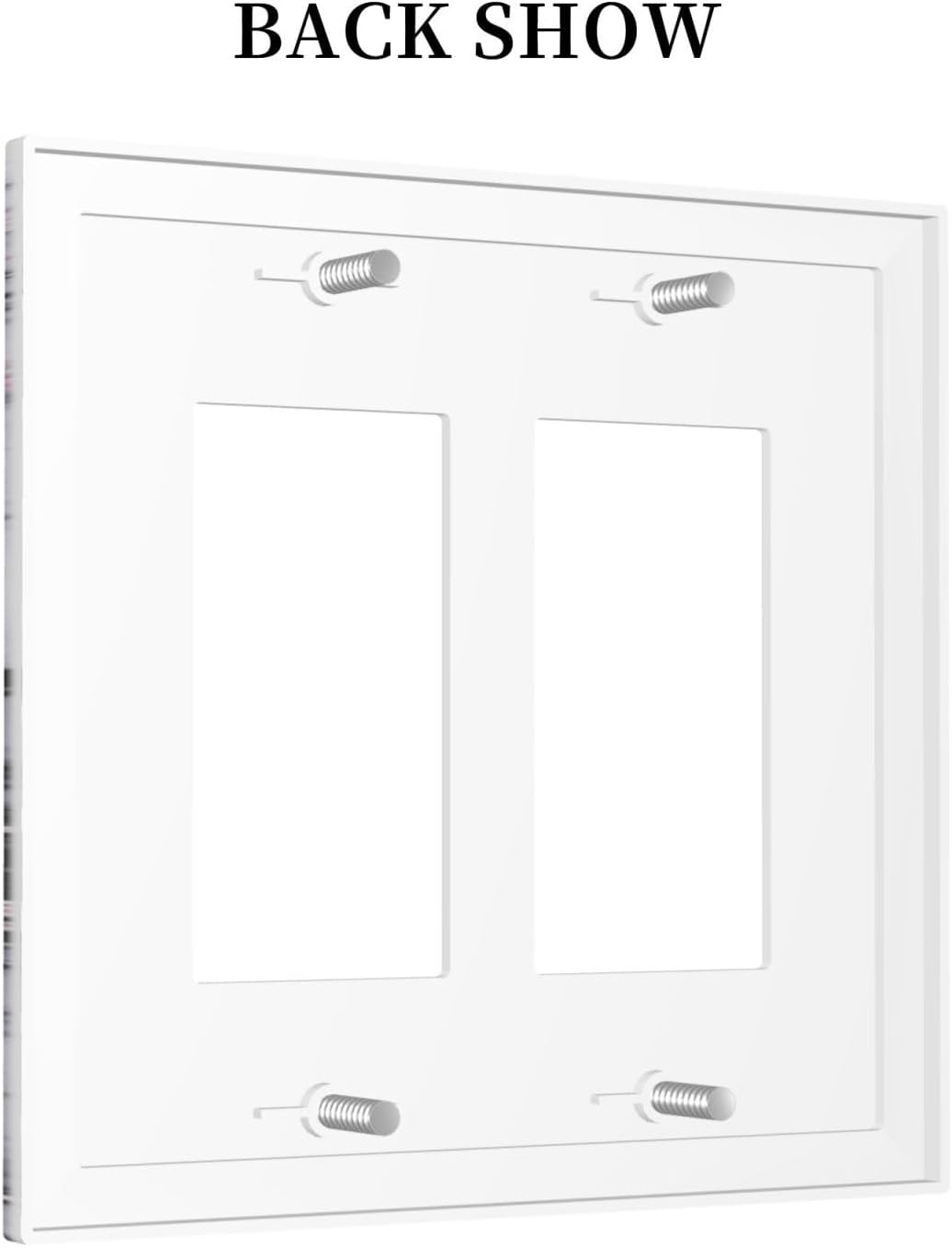 Decorative Outlet Covers White Marble Pattern Black Lines Pink Lines 2 Gang Double GFCI Rocker Electrical Wall Panels Light Switch Cover Plate for living Room Office Decor