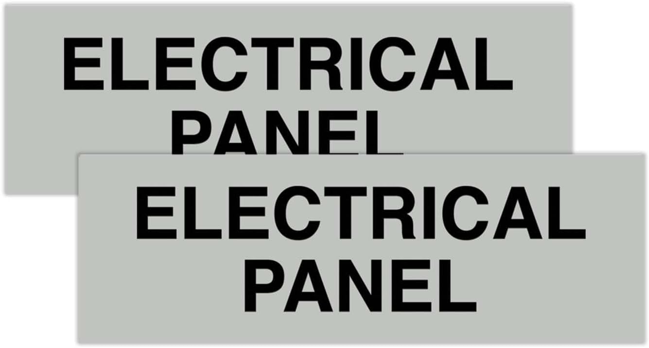 All Quality Basic Electrical Panel Sign - Fire Regulation Safety Compliance Sign - Lt Gray - Medium (2 Pack)