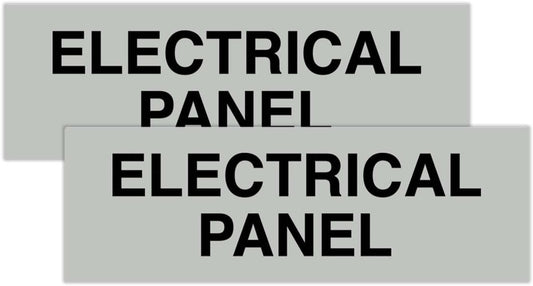 All Quality Basic Electrical Panel Sign - Fire Regulation Safety Compliance Sign - Lt Gray - Small (2 Pack)
